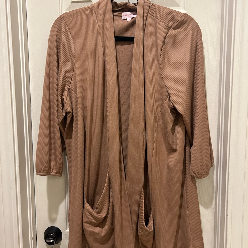 Molly & Isadora brown cardigan 1X